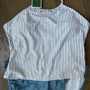 Striped Tankini halter Top &‎ High Waist Bottoms